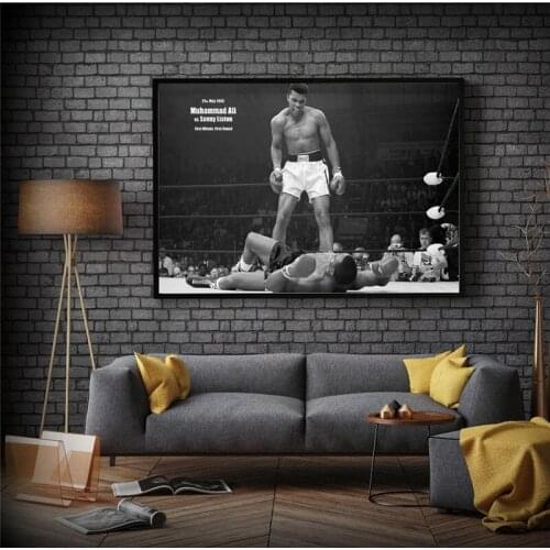 Black White Quote Poster Magnificent Heavyweight Champion Canvas Picture Living Room Bar Office Home Decor