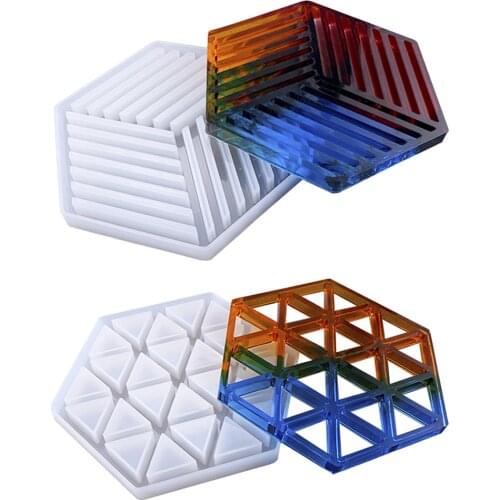 Coaster Concrete Silicone Mould Diamond Stripe shaped Design DIY Epoxy Resin Gypsum Crafts Cement Tray Clay Jewelry Mold
