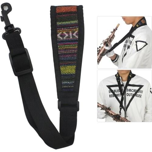 Adjustable Saxophone Sax Neck Strap Cotton Padded with Hook Clasp Saxophone Accessories