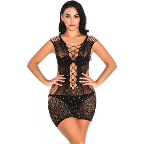 Sexy Womens Dress Lace Underwear Shining Tights Bodysuit for lady Plus Size Diamond inlay Lingere Sexi Lingerie Pajamas Clothes