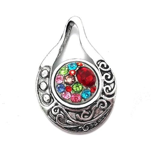 Interchangeable Vintage Flower Drop 243 Metal Pendant Fit 12mm Snap Button Charm Necklaces Jewelry For Women G
