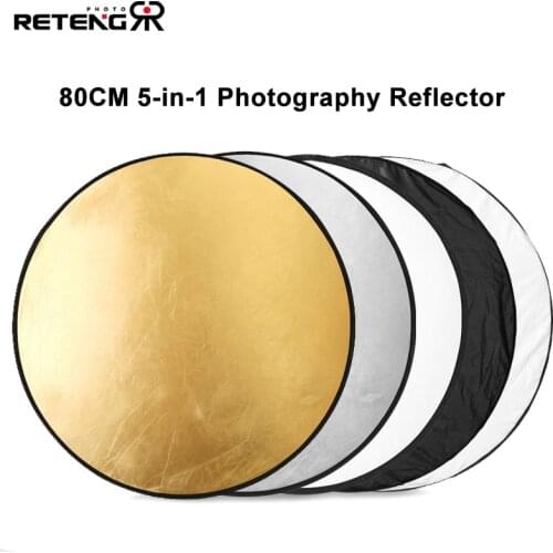Professional Photography Accessories 60/80cm 5in1 Reflector Portable Round Background Lighting Board Can Be Folded Photo Studio