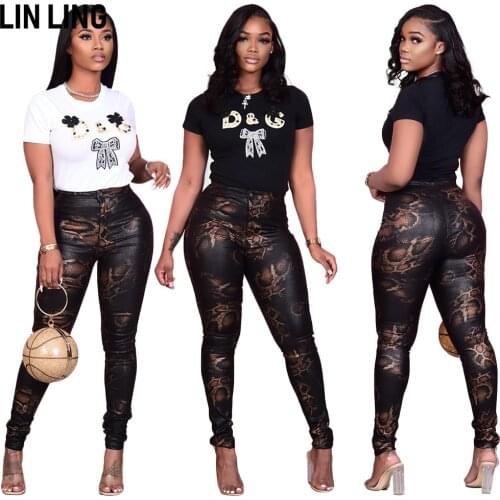 LINLING Leisure Fashion Elastic High Waist Tight Running Sports Snake Print Yoga Pants Women Bottoms Pants