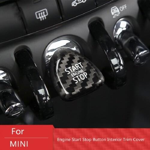 Carbon Fiber One click Start For Mini Cooper F54 F55 F56 F57 F60 Accessories Car Styling Engine Stop Button Cover Sticker