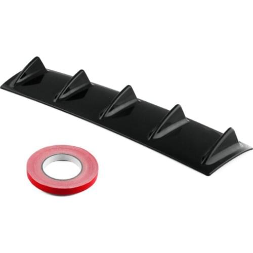Universal Car Rear Bumper Lip Diffuser 5/3 Fin Gloss Black ABS Plastic Car-Styling Rear Bumper Lip Diffuser