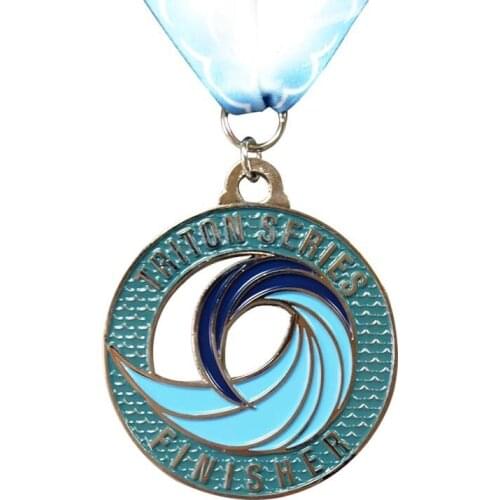 Manufacturers customized bicycle trimmer soft enamel metal sports medal souvenir