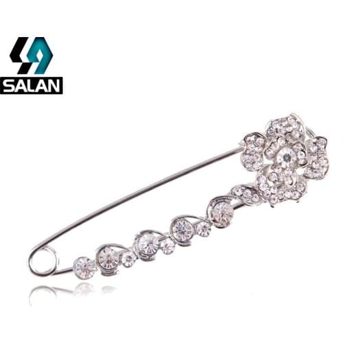 High-end fashion pop diamond rose brooch corsage clothing clothing scarf buckle large pin