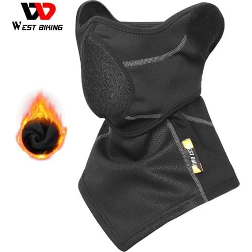 WEST BIKING Winter Sports Scarf Windproof Thermal Cycling Headwear For Men Balaclava Neck Warmer Headwear Soft Bicycle Bandana