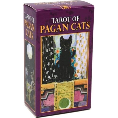Pagan Cats Tarot Deck Mysterious Witch Divination Fate 78 Oracle Card Deck for Women Card Party Board Game Table Card Playing