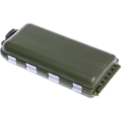 Green Fishing Tackle Box Storage Case Hooks Organizer - 16 Compartments