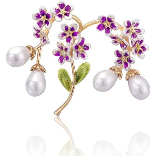Vintage Plant Jewelry imitating pearls Brooch Pins Women Fashion leaves flowers brooches scarves buckle Accessories AF024