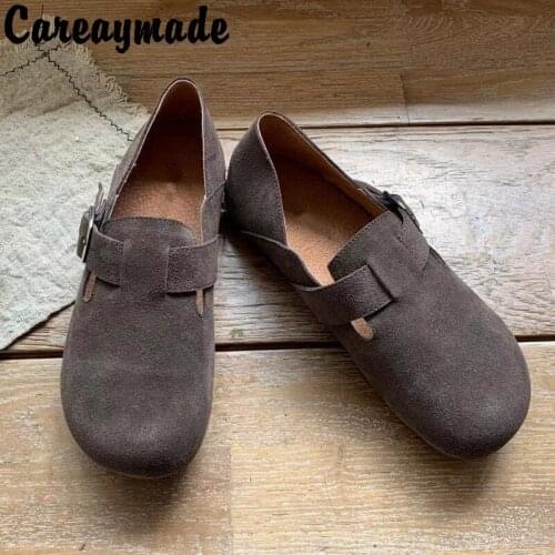Careaymade-100% Genuine leather womens shoes flat shoes new style round head Leisure Retro Comfortable high quality Fltas shoes
