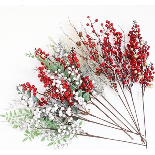 1.7m Artificial Christmas Rattan Berry Flower DIY Garland Wreath Green Tree Ornament Home Hanging Ornament for Party Xmas Decor