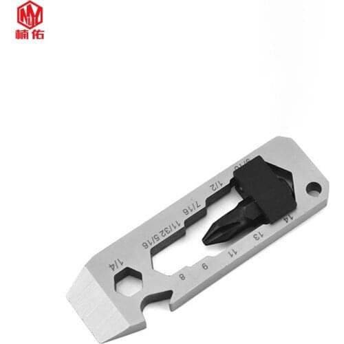 1PC Stainless Steel EDC Multitool Wrench Screwdriver Opener Gadgets Outdoor Camping Equipment Portable Keychain Tool Pendant