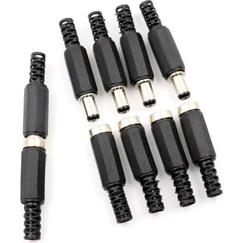 10pcs/set 12V/3A DC Power Female Plug Jack + Male Plug Jack Connector Socket Adapter Female Plug And Male Plug 5.5x2.1mm