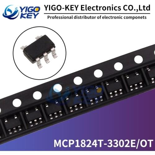 10Pcs MCP1824T-3302E/OT SOT23-5 MCP1824T SOT23 MCP1824T-3302 IC MCP1824T-3302E REG LDO 3.3V 0.3A SOT