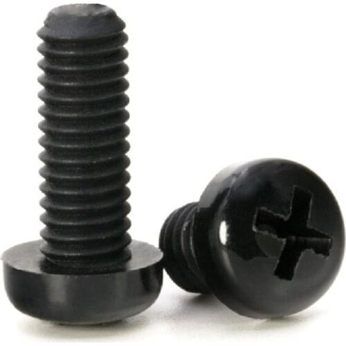 1000Pcs Black nylon screw M3M4 insulated cross head small plastic screw plastic bolt screw