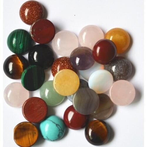 12mm*12mm*5mm 50pcs/lots Selling Onyx Pink Quartz Howlite Natural Stone Round Cabochons Mix Free Shipping Wholesale 2020 Hot