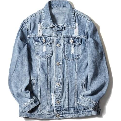 19ss Men Long New Sleeve Back beauty star Fashion High quality Denim Baseball Coats & Jackets Abstract digital coat #G37