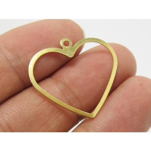 Brass earring findings 27x25x0.6mm Raw brass heart charm Jewelry supplier -20pcs R1320