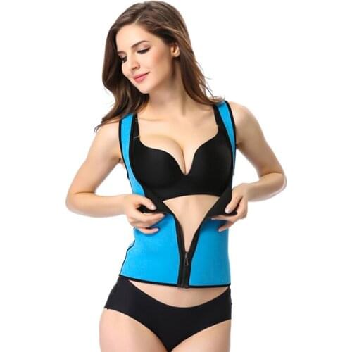 2021 Zipper Sports Corset Wicking Corset WomenCorset Neoprene Body Shaper Slimming Waist Trainer Vest Women New Sexy