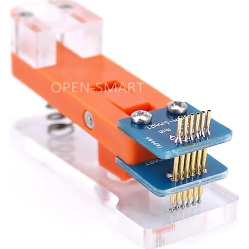 Programmer Module PCB Test Fixture 1*6P 1.27mm Test Tool Gold-plated Probe for test module,Upload code for MCU development board