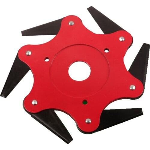 6 Blades Cutter Head Grass Trimmer Brush 65Mn Weed Brush Cutting Head Garden Power Tool Accessories for Lawn Mower