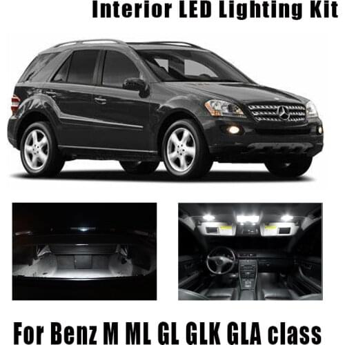 White Canbus Car LED Interior Map Dome Light Kit For Mercedes Benz M ML GL GLK GLA class W163 W164 W166 X164 X166 X156 X204