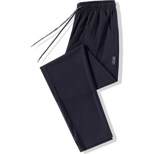 Straight Pants Mens Fashion Sport Elastic Waist Casual Pants Men Streetwear Loose Running Trousers Mens Gym Pants M-5XL