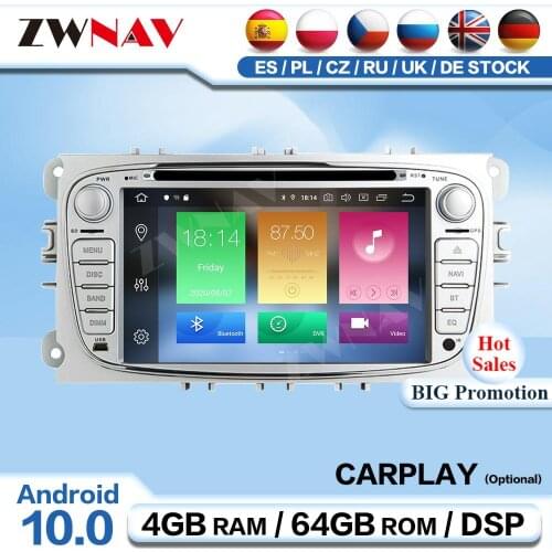 Carplay 2 Din Android For FORD Focus S-MAX Mondeo C-MAX Galaxy Car Radio Receiver Audio Stereo Video Player GPS Navi Head Unit