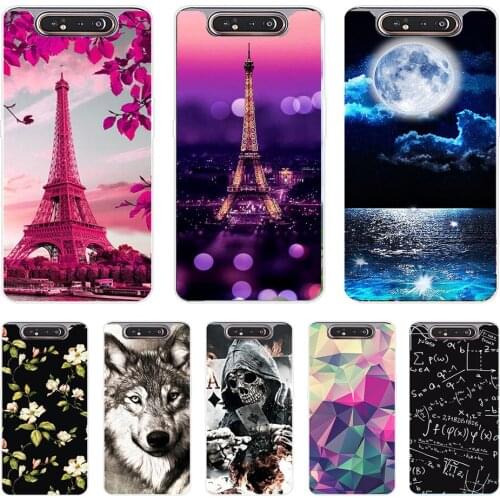 Case for Samsung Galaxy A80 Transparent Luxury Cute Design Black Cover Non Slip Dirt Resistant Full Protective shockproof