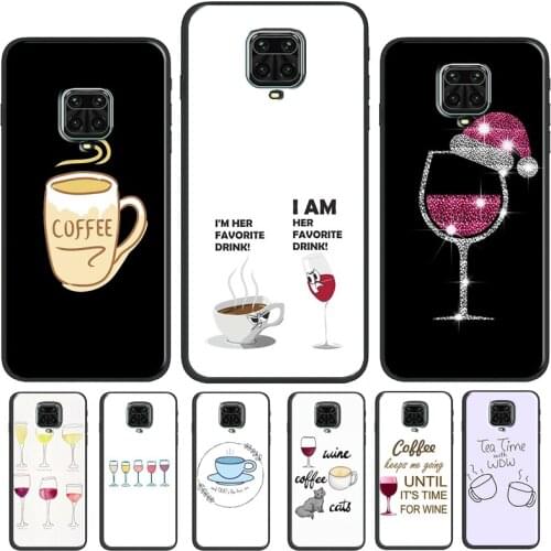 Wine Cup Coffee Case For Xiaomi Redmi Note 8 9 Pro Note 9S 8T 9 9C 9A 9T Cover For Redmi Note 10 Pro Shell
