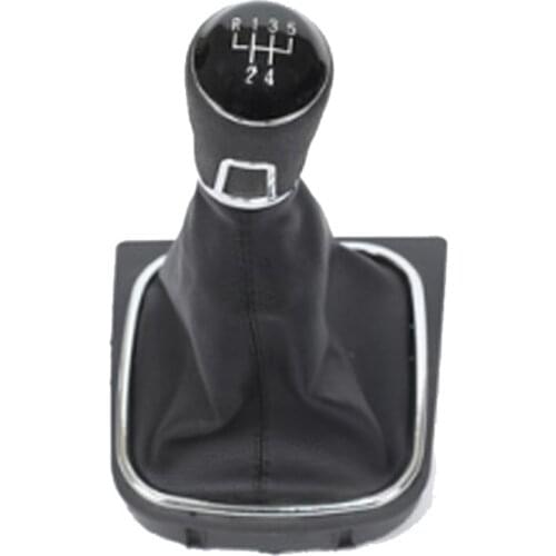 Chrome & Leather Car Shift Gear Knob Lever Gaitor Boot Cover For VW EOS 2009 2010 2011 2012 2013