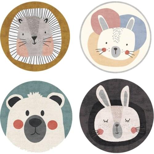 Kids Play Game Mats Round Carpet Rugs Mat Cotton Floor Carpet For Kids Room Decoration INS Baby Gifts