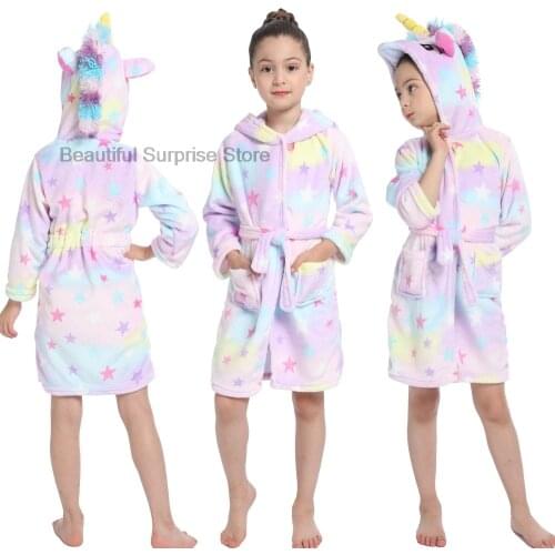 Unicorn Bathrobe for Children Pyjamas Kids Home Pajamas Nightgown Childrens Bathrobes Homewear Girls Sleepwear Kigurumi Robe