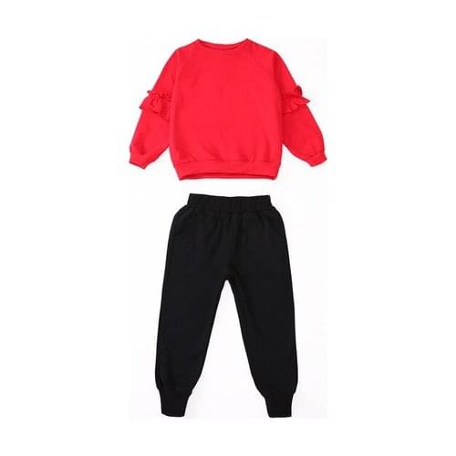 Childrens Sets girls clothes set vetement enfant fille kids clothes set 110-160cm cotton casual girls sweater sport sets red