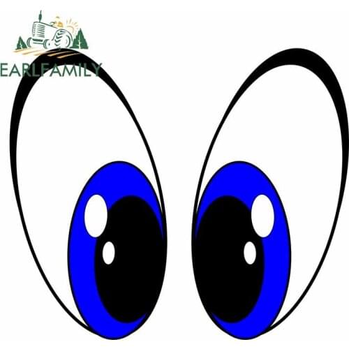 EARLFAMILY 13cm x 11.1cm For Big Eyes Car Truck Stickers Auto Air Conditioner Decal Waterproof Car Accessories 3D For JDM SUV RV