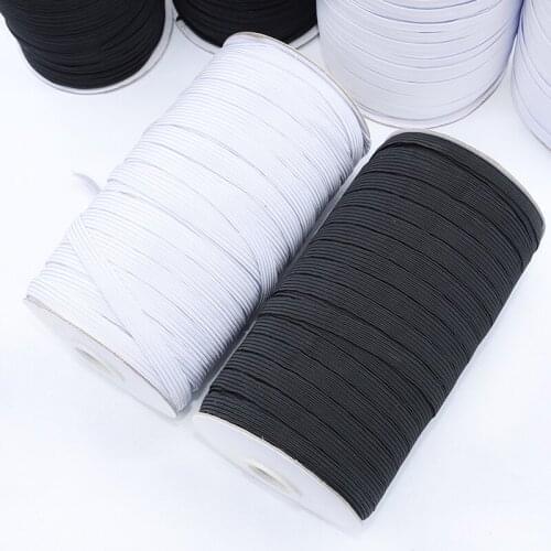 3/6mm High Elastic Sewing Elastic Band White and Black 5yards/Lot Fiat Rubber Band Elastic Ribbon Waist Band Stretch Rope DIY
