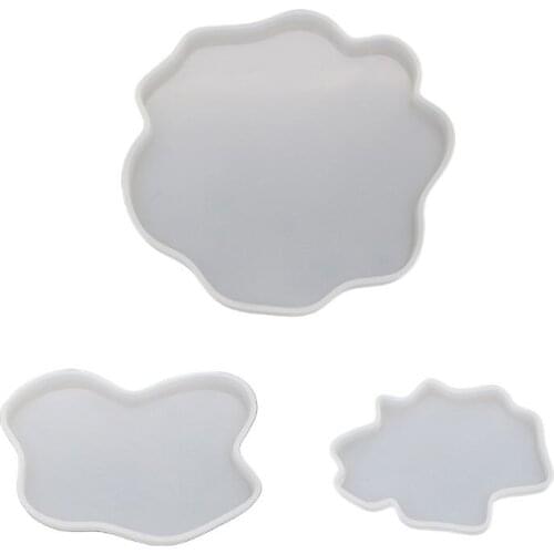 Irregular Coaster Cup Mat Mold Manual Mirror UV Resin Table Decoration DIY Crystal Epoxy Molds Making Tool