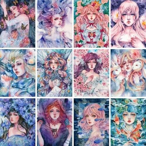 GATYZTORY Oil Painting By Numbers Flower Girl 60x75cm DIY Paint By Numbers For Adult Framed Canvas Painting Unique Gift