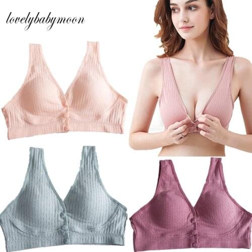 Cotton Nursing Bra Summer Breathable Breastfeeding Bras for Women Maternity Bra Plus Big Size Easy Breast Feeding Bra Wire Free