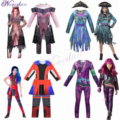 Descendants 3 Mal Evie Audrey Bertha Cosplay Costume Girls Halloween Costume For Kids Children Party Fancy Dress