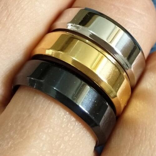 30pcs Comfort-Fit Gold Silver Black 6mm Mirror Surface Stainless Steel Band Ring