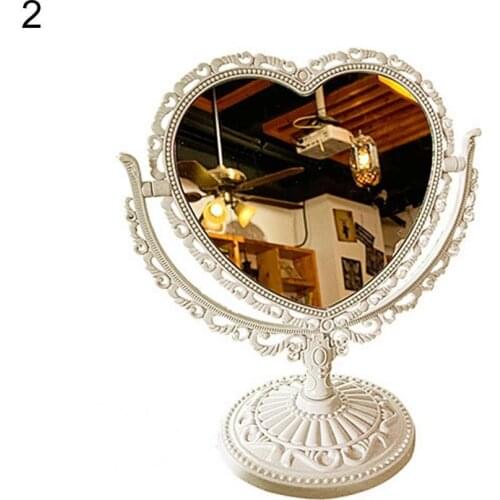 Cosmetic Mirror Functional Durable Desk Type Antique Vintage European Style Desktop Makeup Mirror for Makeup