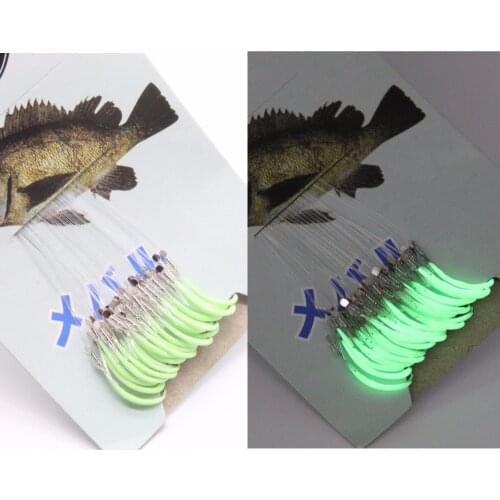 LEOSPORT 30pcs/pack Luminous Fishing Hook 12-18# Barbed Hooks Pesca Tackle Accessories High Carbon Steel fishing Hooks