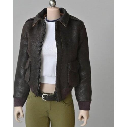 1/6 Scale Soldier Retro A2 Air Force Flight Jacket Clothes Model Accessories 12 Inch Movable tbl Female Bag Gel Body