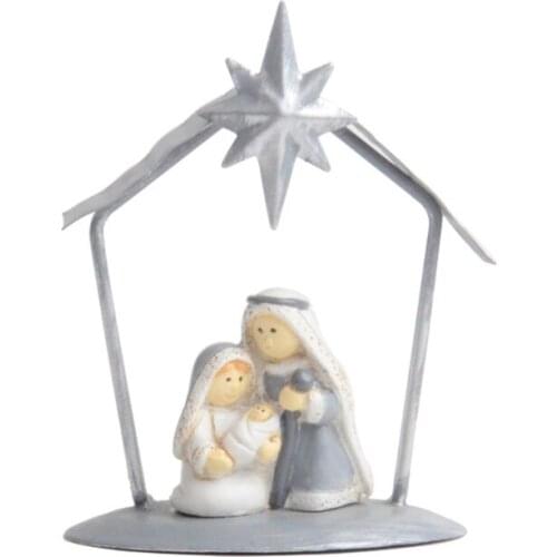 Cute Cartoon Star Nativity Christmas Ornament Artificial Resin Desktop Decorations Statue Creative Home Furnishings