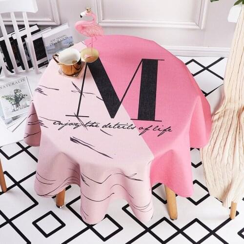 Cartoon Decorative Tablecloth Waterproof Oil-proof Tea Tablecloth Coffee Round Cover Cotton Thicken Table Linen