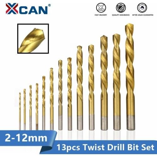 XCAN Twist Drill Bit 1.5-12mm HSS Titanium Coated Gun Drill Hole Cutter Wood Metal Drill Bit Set