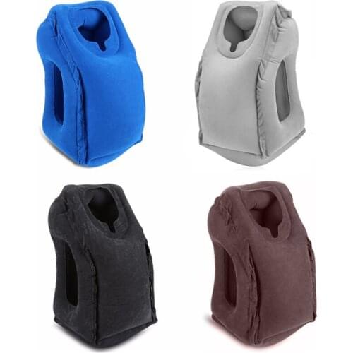 Inflatable Air Pillow Travel Pillow Air Bolster Frontal Comfortable Sleep Plane Car Soft Cushion Trip Foldable Blow Neck Pillow